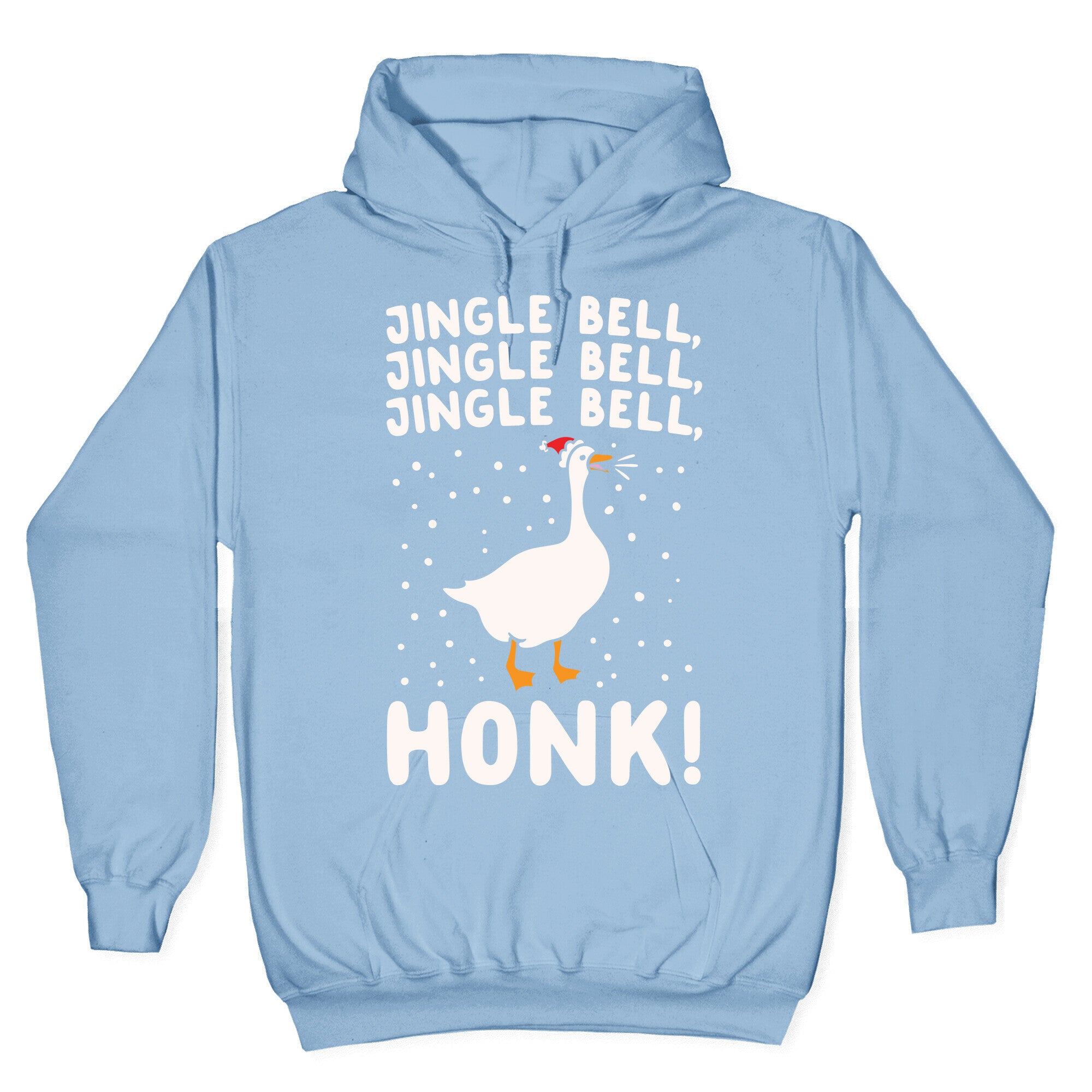 Jingle Bell Honk (Goose Parody) White Print Hoodie